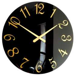 Gloss Black Or White Gold French Numbers Wall Clock - thumbnail 3