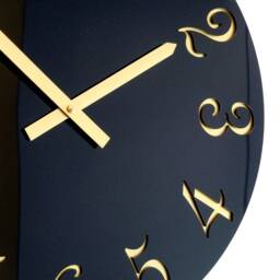 Gloss Black Or White Gold French Numbers Wall Clock - thumbnail 2