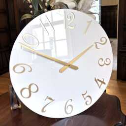 Gloss Black Or White Gold French Numbers Wall Clock - thumbnail 4