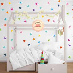 Triangle Wal Stickers Rainbow Colours 220x Wall Decal Geometric Wall Art Baby Nursery Playroom Design Decor Mix 11 Colours - thumbnail 2