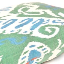 Green Ikat Lumbar Pillow Cover, Long Body - thumbnail 3