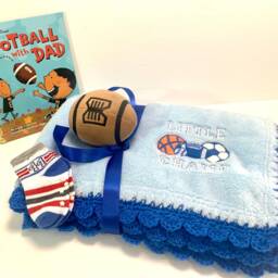Little Champ Football With Dad Crochet Baby Blanket Plush & Book Set - thumbnail 2