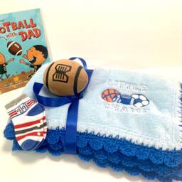 Little Champ Football With Dad Crochet Baby Blanket Plush & Book Set - thumbnail 3