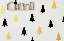 Pine Tree Vinyl Wall Decals, Geometric Forest, Woodland Home Decor, Scandinavian-Themed Nursery Or Kids Bedroom, Christmas Modern Wallpaper