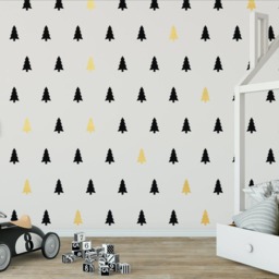 Pine Tree Vinyl Wall Decals, Geometric Forest, Woodland Home Decor, Scandinavian-Themed Nursery Or Kids Bedroom, Christmas Modern Wallpaper - thumbnail 3