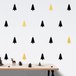 Pine Tree Vinyl Wall Decals, Geometric Forest, Woodland Home Decor, Scandinavian-Themed Nursery Or Kids Bedroom, Christmas Modern Wallpaper - thumbnail 4