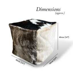 Genuine Cowhide & Leather Bean Bag Cubes - Mixed Browns - thumbnail 3