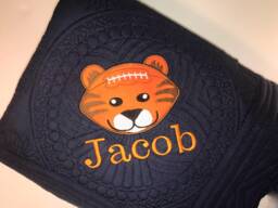 Personalized Baby Quilt Tiger Football Heirloom Blanket - thumbnail 1