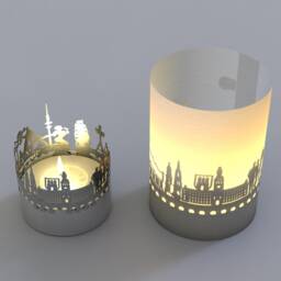 Hamburg Skyline Candle - Shadow Play Souvenir Gift - thumbnail 3
