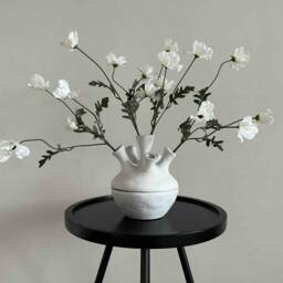 Multiple Openings Bud Vase, White Nordic Scandi Unique Vase Perfect For Faux Flowers - thumbnail 2