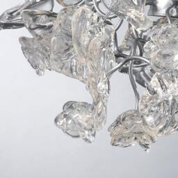 Clear Elegant Pendant Light With Crystal Clear Flowers & Leaves For Bathroom - thumbnail 2