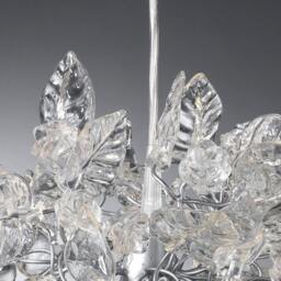 Clear Elegant Pendant Light With Crystal Clear Flowers & Leaves For Bathroom - thumbnail 3