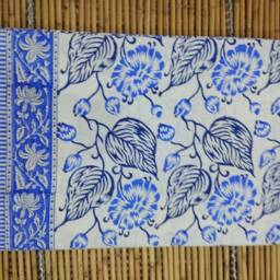 Hand Block Print Cotton King Size Bed Sheet, Floral Bedspread - thumbnail 4