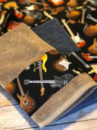 Handmade Guitar Bath Towel Electric & Acoustic Design, Custom Colors