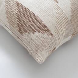 Neutral Textured Geometric Pattern Handwoven Style Fabric Square Natural Decorative Throw Pillow Case - thumbnail 2
