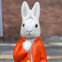 Easter Bunny Concrete Statue Handmade Garden Rabbit Sculpture Outdoor Yard Decor Spring Patio Ornament Farm Animal Gift Art Figurine - thumbnail 2