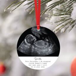 Personalised Baby Scan Bauble For Grandparents - Christmas Gift From The Bump Tree Decoration Sonogram - thumbnail 3