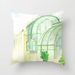 Palmenhaus, Vienna, Austria, Pillow Or Cover Home Decoration, Landscape, Cityscape, Green, Yellow, Art Nouveau - thumbnail 1
