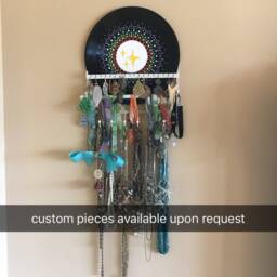 Disco Darling Vintage Vinyl Handpainted Dotwork Mandala Mirror - thumbnail 3