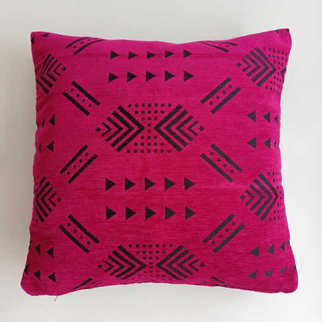Moroccan Velvet Cushion Cover, Handmade Brocade Pink Cushion, Decorative Pillow 16''x16''/40x40 cm - image 1