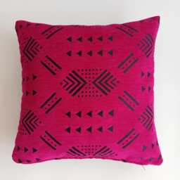 Moroccan Velvet Cushion Cover, Handmade Brocade Pink Cushion, Decorative Pillow 16''x16''/40x40 cm - thumbnail 4