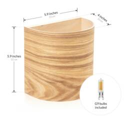 Ul Listed Ash Wood Wall Sconce Set Curved Plywood Light Fixture - thumbnail 3