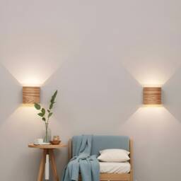 Ul Listed Ash Wood Wall Sconce Set Curved Plywood Light Fixture - thumbnail 4