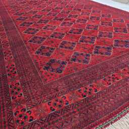 10??20 Ft Oversize Red Navy Handmade Afghan Large Wool Rug, Conference Hall Carpet - thumbnail 2