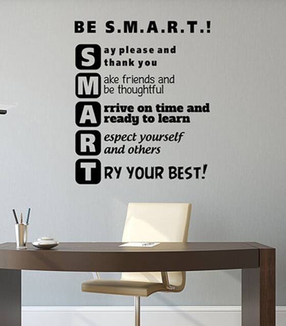 Be Smart Classroom Inspirational Quote Wall Decal Study Education Saying Vinyl Sticker Knowledge Sign Art School Teacher Room Decor 5En - image 1