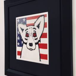 "George Rodrigue Blue Dog ""God Bless America"" Framed Print - 13"" X 13" - thumbnail 2
