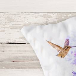 Humming Bird Pillow - Photography Nature Throw Home Decor - thumbnail 2