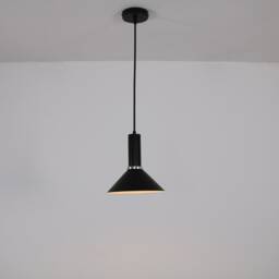 Pendant Light Fixture, Flat Metal, Chandelier, Black Light, Minimal Mid Century Elongated Lamp, Hanging Light - thumbnail 2