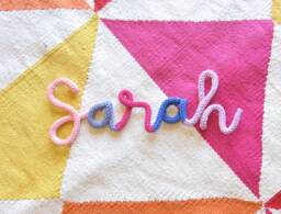 Colorful Knitted Wire Name Sign Nursery Wall Art Decor, Personalised Rainbow Words Cute Kids Bedroom Decor