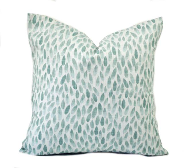 One Dot Pillow Cover, Cushion, Decorative Throw Sage Green Pillow, Duck Egg Accent Checkered Case - image 1