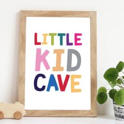 Little Kid Cave Print, Girls Nursery Prints, Boys Playroom Wall Art, Rainbow Toddler Bedroom - thumbnail 1