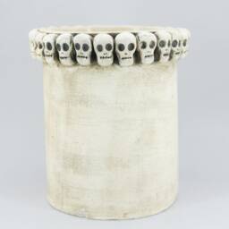 Ceramic Handmade Skull Vase , Halloween Gift , Brushes Holder, Pencil Holder Plant Pot, Dried Flowers Vase, Gothic & More - thumbnail 4