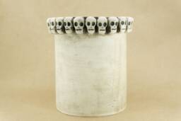 Ceramic Handmade Skull Vase , Halloween Gift , Brushes Holder, Pencil Holder Plant Pot, Dried Flowers Vase, Gothic & More - thumbnail 1