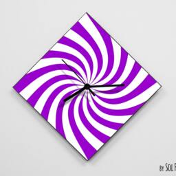Purple Lines Retro Optical Illusion Wall Clock - thumbnail 2
