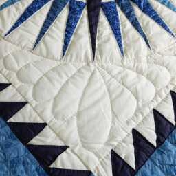 Made To Order Handmade Bedroom Quilt Bedspread, Amish Style Mariners Compass Star Hand Quilted Quilt, Navy Decor Truly Handmade Gift - thumbnail 4