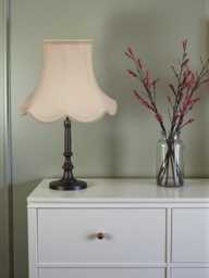 Cream Fabric Lampshade Handmade For Standard, Table, Wall, Ceiling Lights - Clip-On - thumbnail 1