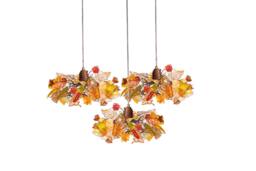 Pendant Chandelier Multi Pendants Ceiling Light With Flowers & Leaves For Kitchen Island, Dining Room, Bar