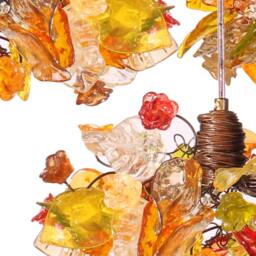 Pendant Chandelier Multi Pendants Ceiling Light With Flowers & Leaves For Kitchen Island, Dining Room, Bar - thumbnail 3