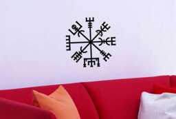 Vegvisir Viking Symbol, Vinyl Wall Art Decal, Wayfinder, Icelandic Magic, Norse Pagan - thumbnail 1