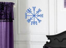 Vegvisir Viking Symbol, Vinyl Wall Art Decal, Wayfinder, Icelandic Magic, Norse Pagan - thumbnail 2