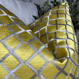 Geometric Embroidered Cushion Cover - Olive Green Silver Luxury Double-Sided Accent For Sofa, Window, Or Chair - thumbnail 2