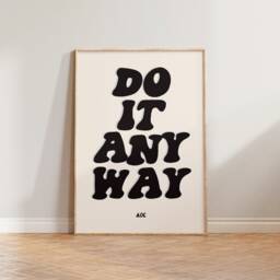 Feminist Wall Art Print, Do It Anyway Feminism Quote Art, Poster, Strong Women Pink Green - thumbnail 3