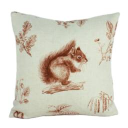 Sanderson - Squirrel & Hedgehog Henna/Wheat Cushion Cover Throw Pillow Designer Home Decor - thumbnail 2