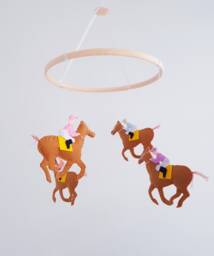 Pastel Color Horse Baby Crib Mobile Nursery Decor Baby Felt Cot Handmade Hanging Shower Gift Custom