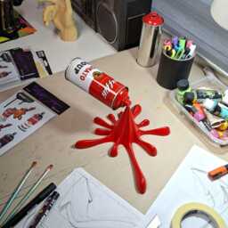 Graffiti Tomato Soup Can Splash-It Sculpture Pop Art - Streetart Spray Artwork - thumbnail 3