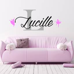 Ballerina Wall Decal, Custom Ballet Art, Silhouette Decor, Girls Dance Room Decoration, Personalized Name Sign - thumbnail 3